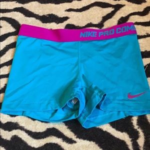 Blue and purple nike spanks
